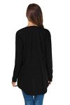 Women's Casual Long Sleeve Open Front Cardigan - Black