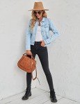 Light Blue Women's Button Down Stretchy Denim Jacket