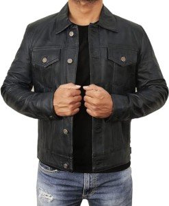 Men's Black Trucker Jacket by STOREJEES