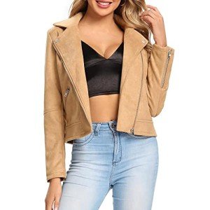 Women's Faux Leather Moto Biker Jacket