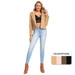 Women's Faux Leather Moto Biker Jacket