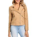 Women's Faux Leather Moto Biker Jacket