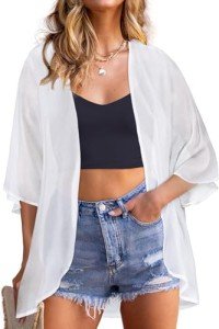 Floral Print Women's Open Front Kimono Cardigan