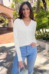 Arach&Cloz Women’s Lightweight Cropped Cardigan - White