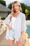 Floral Print Women's Open Front Kimono Cardigan
