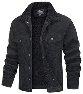 Men's Dark Grey Corduroy Sherpa Jacket