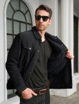 Men's Dark Grey Corduroy Sherpa Jacket