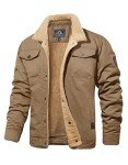 Men's Khaki Sherpa Fleece Trucker Jacket