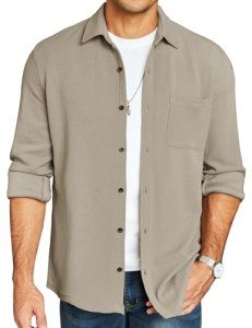 COOFANDY Men's Casual Long Sleeve Trucker Jacket