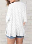 Lightweight Open Front Ruffle Kimono Cardigan - White