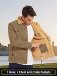 Men's Khaki Sherpa Fleece Trucker Jacket