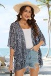Boho Black Kimono Beach Cover-Up for Women