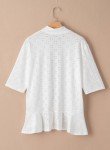 Lightweight Open Front Ruffle Kimono Cardigan - White