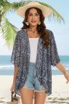 Boho Black Kimono Beach Cover-Up for Women