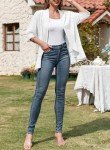 Lightweight Open Front Ruffle Kimono Cardigan - White