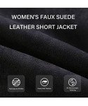 Women's Black Faux Suede Moto Jacket with Sherpa