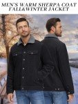 Men's Black Sherpa Lined Corduroy Trucker Jacket
