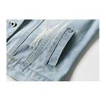 Light Blue 3/4 Sleeve Denim Jacket for Women