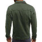 Men's Slim Fit Green Denim Jacket