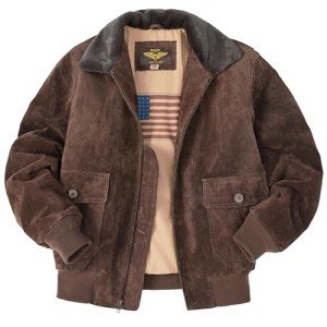 Men's Navy Suede G-1 Bomber Leather Jacket