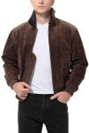 Men's Navy Suede G-1 Bomber Leather Jacket