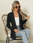 Micoson Women's Lightweight Black Long Sleeve Cardigan