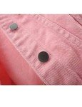 Women's Cropped Denim Jacket - Light Wash Pink
