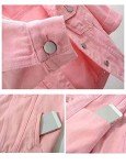 Women's Cropped Denim Jacket - Light Wash Pink