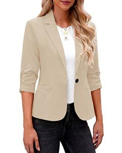 Cropped Brown Lightweight Blazer for Women