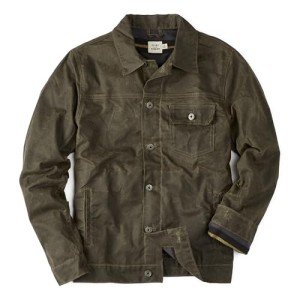 Flint and Tinder Flannel-Lined Waxed Trucker Jacket