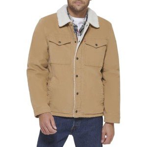 Levi's Men's Tan Corduroy Sherpa Jacket, Large