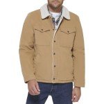 Levi's Men's Tan Corduroy Sherpa Jacket, Large
