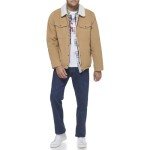 Levi's Men's Tan Corduroy Sherpa Jacket, Large