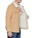 Levi's Men's Tan Corduroy Sherpa Jacket, Large