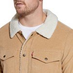 Levi's Men's Tan Corduroy Sherpa Jacket, Large