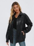 Automet Women's Oversized Faux Suede Leather Jacket