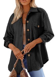 Dokotoo Women's Cable Knit Shacket - Stylish Oversized Top