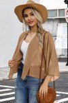Light Brown Summer Chiffon Kimono Bolero for Women