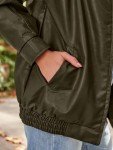 Womens Oversized Leather Motorcycle Jacket in Army Green