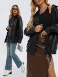 Automet Women's Oversized Faux Suede Leather Jacket