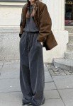 Women’s Retro Brown Faux Suede Oversized Jacket