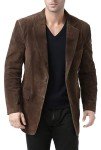 Men’s Suede Leather Blazer Sport Coat Jacket