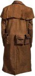 Brown Suede Leather Trench Coat for Men