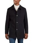 Cole Haan Men's Wool Plush Car Coat, Black