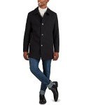 Cole Haan Men's Wool Plush Car Coat, Black