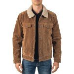Alpine Swiss Men's Tan Vegan Leather Trucker Jacket