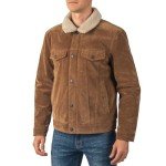 Alpine Swiss Men's Tan Vegan Leather Trucker Jacket