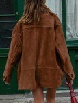 Chouyatou Women's Brown Faux Suede Jacket