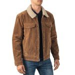 Alpine Swiss Men's Tan Vegan Leather Trucker Jacket