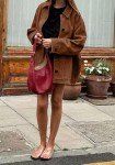 Chouyatou Women's Brown Faux Suede Jacket